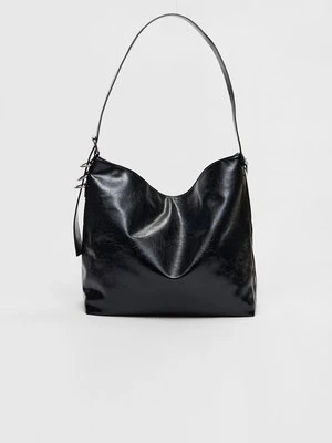 Zdjęcie produktu Stradivarius Torba worek ze sztucznej skóry  Czarny