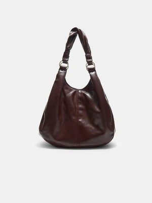 Stradivarius Torebka z uchwytem ze sztucznej skóry  Brązowy