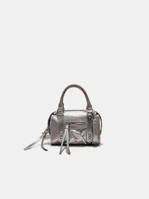 Stradivarius Torebka bowlingowa na ramię z zamkiem błyskawicznym  Szary