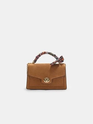Stradivarius Torebka listonoszka basic z apaszką  Jasny wielbłądzi