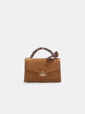 Stradivarius Torebka listonoszka basic z apaszką  Jasny wielbłądzi