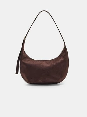 Stradivarius Torebka listonoszka księżyc z klamrą  Brązowy