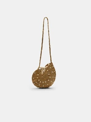 Stradivarius Torebka listonoszka w stylu rafii  Ecru