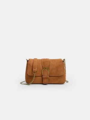 Stradivarius Torebka listonoszka z klamrą  Jasny wielbłądzi