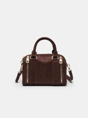 Stradivarius Torebka listonoszka z ozdobnymi suwakami  Brązowy