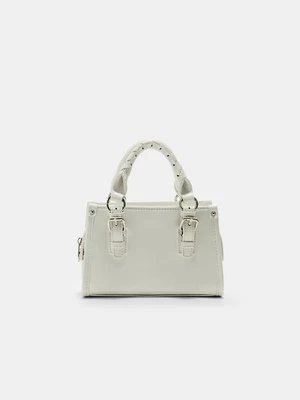 Stradivarius Torebka listonoszka z plecionym uchwytem  Biały