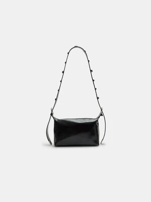 Stradivarius Torebka listonoszka ze sztucznej skóry z ćwiekami  Czarny