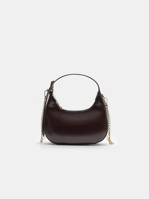 Stradivarius Torebka na ramię księżyc z łańcuszkiem  Brązowy