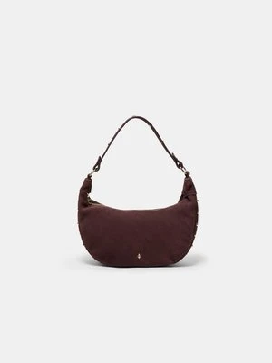 Stradivarius Torebka na ramię z ćwiekami, 100% skóra  Brązowy