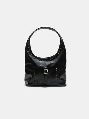Stradivarius Torebka na ramię z ćwiekami  Czarny