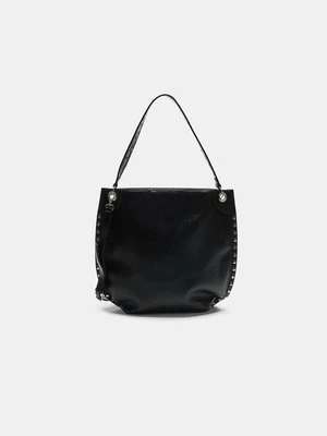 Stradivarius Torebka na ramię z ćwiekami i uchwytem  Czarny