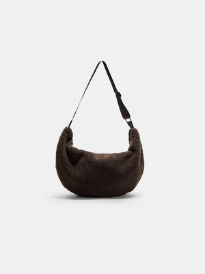 Stradivarius Torebka na ramię z efektem baranka  Brązowy