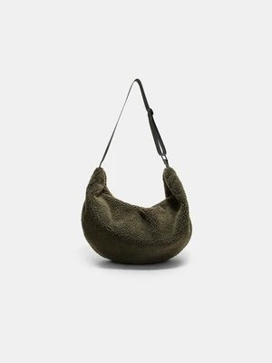 Stradivarius Torebka na ramię z efektem baranka  Khaki