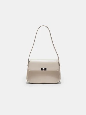 Stradivarius Torebka na ramię z klapką  Ecru