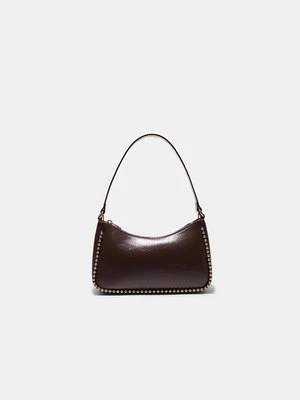 Stradivarius Torebka na ramię z kuleczkami ze sztucznej skóry  Brązowy