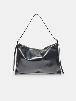 Stradivarius Torebka na ramię z miękkiego materiału z minisuwakami  Czarny