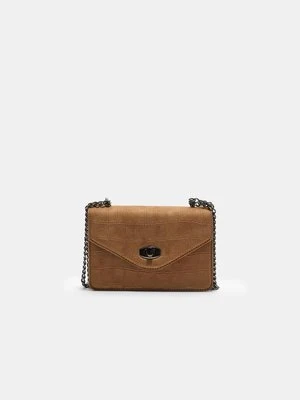 Stradivarius Torebka na ramię z teksturowanym zapięciem  Karmelowy