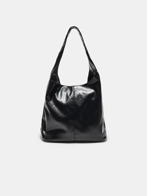 Stradivarius Torebka półksiężyc z zamkiem błyskawicznym  Czarny