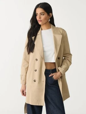 Stradivarius Trencz basic regular fit z paskiem  Kamień