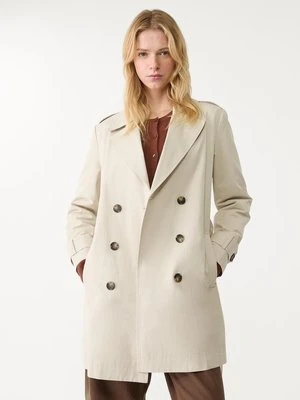 Stradivarius Trencz basic regular fit z paskiem  Szary