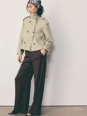 Stradivarius Trencz z golfem i paskiem  Beżowy