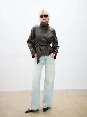 Stradivarius Trencz z golfem ze sztucznej skóry  Brązowy