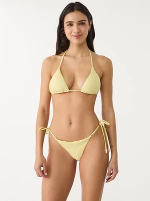 Stradivarius Trójkątna góra od bikini z fakturą  Żółty