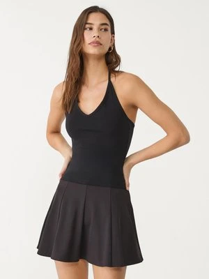 Stradivarius Wiązany top z dekoltem halter  Czarny