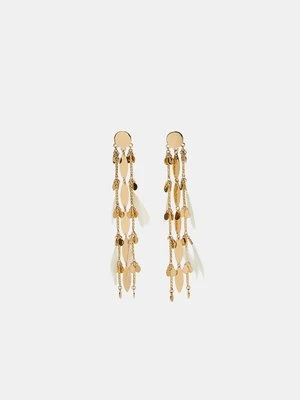 Stradivarius Wiszące kolczyki z fakturą  Złoty