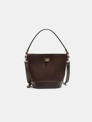 Stradivarius Worek na ramię ze sztucznego zamszu  Brązowy