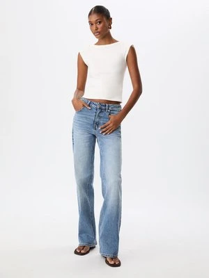 Stradivarius Wygodne dżinsy straight  ŚREDNI NIEBIESKI DENIM