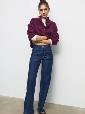 Stradivarius Wygodne dżinsy straight  WYBLAKŁY DENIM