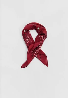 Stradivarius Wzorzysta bandana z haftami  Wiśniowy