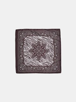 Stradivarius Wzorzysta chustka  Brązowy