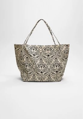 Stradivarius Wzorzysta torba shopper  Ecru