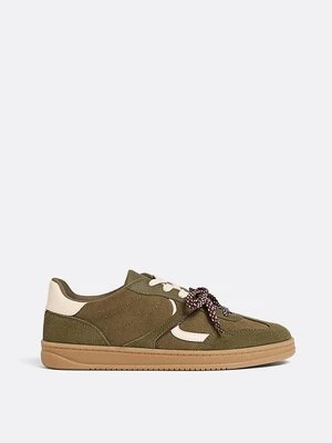 Stradivarius Zamszowe buty codzienne  ZIELONY