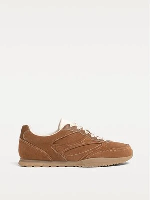 Stradivarius Zamszowe buty sportowe z przeszyciami  BRĄZOWY