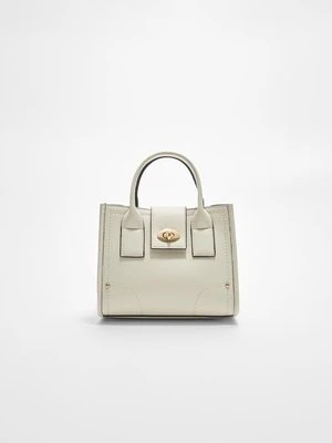 Stradivarius Zdobiona torba tote z przeszyciami  Ecru