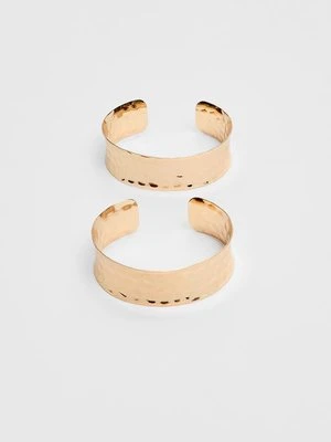 Stradivarius Zestaw 2 bransoletek z teksturą  Złoty