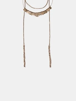 Stradivarius Zestaw 2 długich naszyjników  Złoty