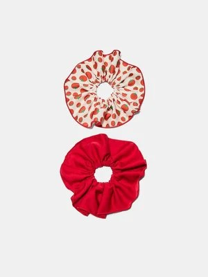 Stradivarius Zestaw 2 dużych gumek do włosów  Czerwony
