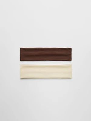 Stradivarius Zestaw 2 elastycznych gumek do włosów  Średniobeżowy