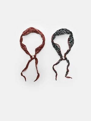 Stradivarius Zestaw 2 kombinowanych bandan Czarny