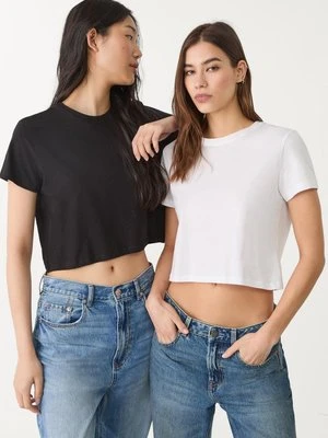 Stradivarius Zestaw 2 krótkich topów  Czarny