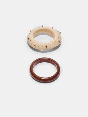 Stradivarius Zestaw 2 łączonych bransoletek  Ecru