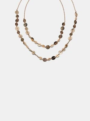 Stradivarius Zestaw 2 naszyjników sznurkowych z mini monetami  Złoty