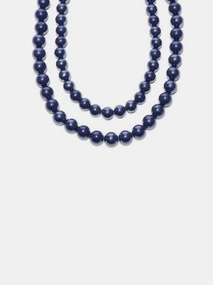 Stradivarius ZESTAW 2 NASZYJNIKÓW Z KORALIKAMI  Błękit elektryczny