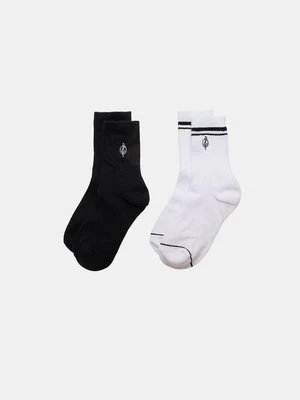 Stradivarius Zestaw 2 par skarpet w paski z haftem  Czarny