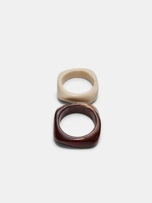 Stradivarius Zestaw 2 sztywnych bransoletek  Brązowy