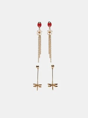 Stradivarius Zestaw 2 wiszących kolczyków ogrodowych  Złoty